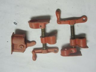 1 And 1/2 Vintage Tool 3/4 " Pipe Bar Clamps Wood