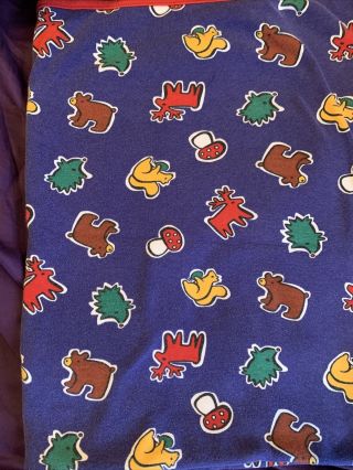 Vintage Gymboree Blanket “forest Friends” Mushroom Squirrel Moose Hedgehog Bear