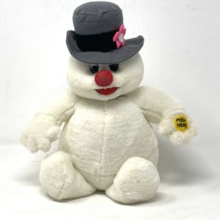 Vintage Frosty The Snowman Musical Plush Sings Frosty The Snowman Gemmy 15”