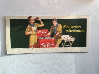 Vintage Coca Cola Blotter “wholesome Refreshment” 1942