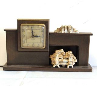 Vintage Mid Century United Fireplace Mantle Table Clock -