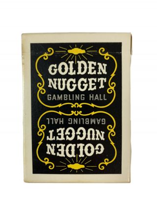 1970’s Vtg Unsealed Black Golden Nugget Gambling Hall Playing Cards Htf