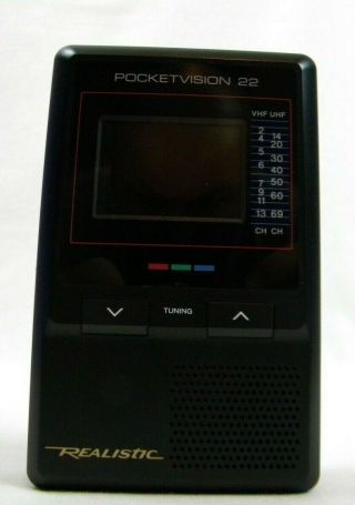 Realistic Pocketvision 22 Vintage Hand Held Color Portable Tv 16 - 159