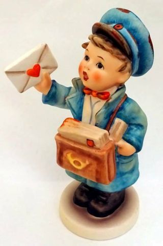 Vintage 1970s Goebel Hummel 5 1/2 " Postman 119 Tmk 5 Boy Delivering Mail