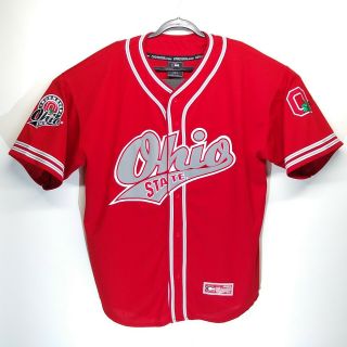 Ohio State University Osu Buckeyes Vintage Colosseum Red Baseball Jersey Xxl