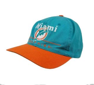 Miami Dolphins Eastport Team Nfl Cap Vintage Snapback Hat 90s Orange Old Logo