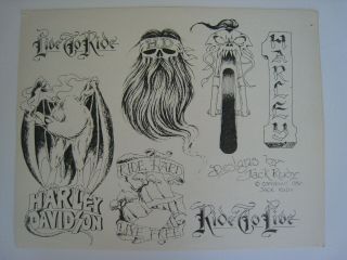 Vintage Parlor - Tattoo Flash Art.  11 X 14 In.  Jack Rudy.  1980.  Ride 2
