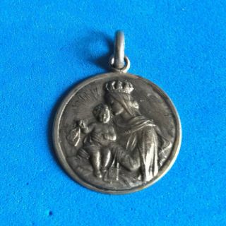 Vintage Fine Médaille Pendentif En Argent
