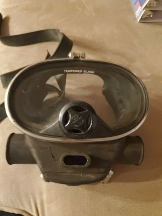 Vintage Aqua Lung Diving Mask - Tempered Glass U.  S.  Divers?