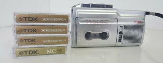 Vintage Sony Vor Microcassette Recorder M - 670v Clear Voice Plus W/ Tapes