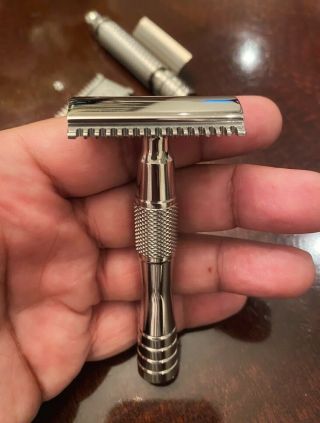Wolfman Stainless Steel Ss De Razor With Wr1 Open Comb Oc Head And Wrh7 Handle