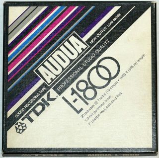 Vintage Tdk Audua L - 1800 Professional Reel To Reel Tape 7 " X 1/4 " X 1800 