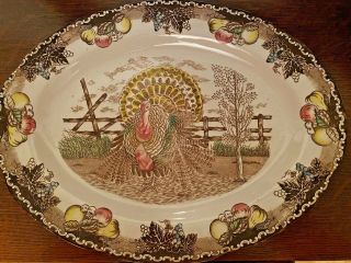 Vtg King Tom Thanksgiving Turkey Platter