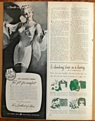 Formfit Lingerie Girdle Ad 1952 Vintage 1950s Retro Fashion Art Illus