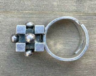 Vintage Pentti Sarpaneva Finland Silver Modernist Ring.  830 Size 5.  5 Adjustable