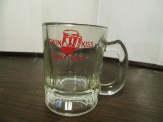 Vintage Twin Kiss Root Beer Mini Mug - Small 3 1/4 " Tall - Glass Mugs