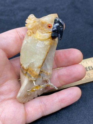 Carved Unknown Stone Bird - Missing Base - 74.  8 Grams - Vintage Estate Find