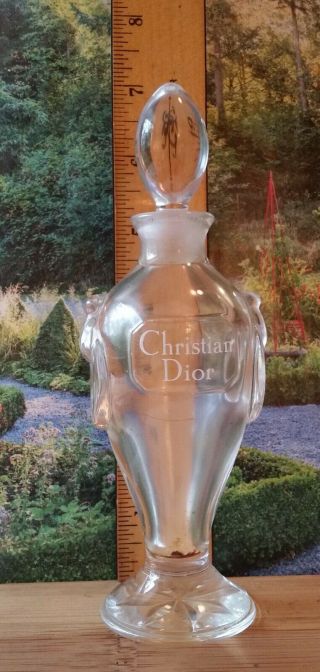 Vintage Christian Dior Perfume Bottle Baccarat Style Amphora 1950s 7 "