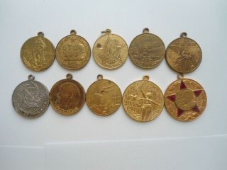 Vintage Set 10 Soviet Russian Ussr Medal Years Victory In Wwii As Well As Others