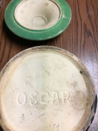 Smiling Oscar Soldier Face Vintage Cookie Jar Classics Ceramic Pottery 3