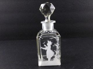 Vintage Mary Gregory Cut Glass Perfume Bottle With Stopper Great Value