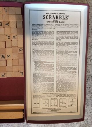 Scrabble Crossword Board Game Vintage 1976 Selchow & Righter
