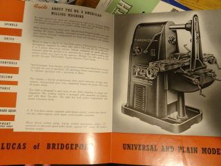 Vtg 1945 Lucas No.  2 American Milling Machines Brochure 2