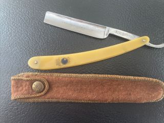 Vintage Straight Razor W.  R.  Case And Sons - Bradford Pa.  Real Blue Point W/ Pouch