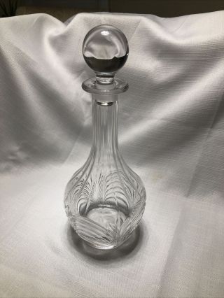 Vintage Clear Glass Whiskey/liquor Decanter With Stopper Art Deco Design