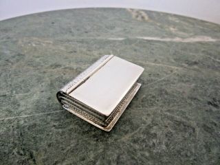 Vintage 16 Grams Sterling Silver Pill Box Book Shape 1 3/8 " X 1 " X 1/2 "