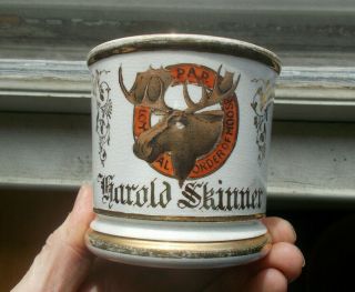 1890s Loyal Order Of Moose P.  A.  P.  Fraternal Shaving Mug Artist Signed