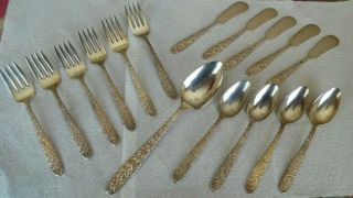 16 Piece National Silver Co Aa Silver Plated Flatware Narcissus 1935 Vintage