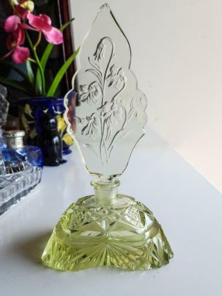 Antique Bohemian Art Nouveau Glass Perfume Bottle - Heinrich Hoffman C.  1910