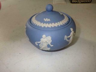 Vintage Wedgwood Blue Jasper Lidded Bowl Terracotta,  Box Pottery Etruria