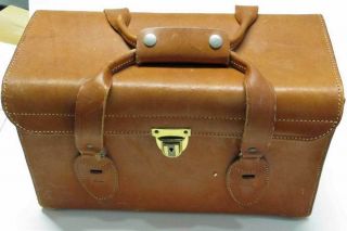 Vintage Leather Large Camera Bag Homa Swiss With Key