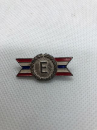 Vtg 925 Sterling Silver Letter E Army Navy Production Award Military Pin Brooch