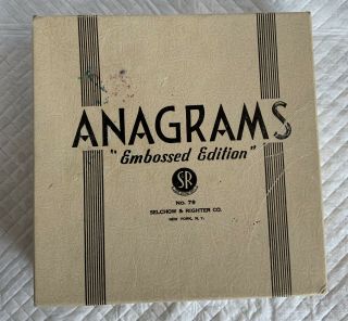 Vintage Anagrams Game ‘embossed Edition’ By Selchow & Righter No.  79 W/ 85 Tiles