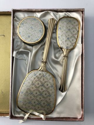 Vintage Dresser Vanity Set Hand Mirror Brush Box Scented