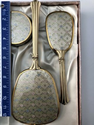 Vintage Dresser Vanity Set Hand Mirror Brush Box Scented 2