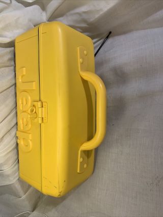 Telemania Jeep Boombox Am/fm Radio Cd Vintage Yellow W/issues Please Read