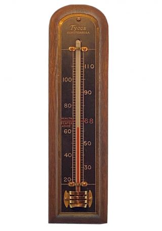 Vintage Tycos Wall Thermometer 9 Inches Long Mahogany Brass Rochester Ny Usa