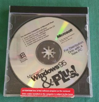 Vintage Microsoft Windows 95 & Plus On Cd Rom
