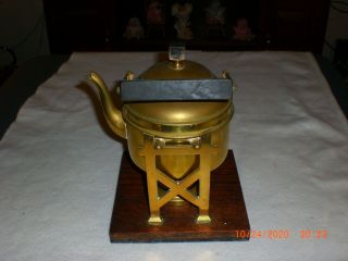 Antique Vtg 1906 Manning Bowman Percolator Brass Coffee Pot With Burner