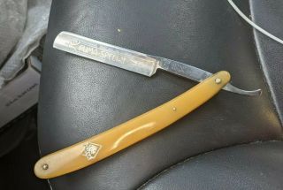 Early 1900s Puma Special Straight Razor,  Etched Blade,  Solingen Germany
