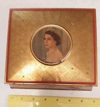 Rare Vintage " 1953 Queen Elizabeth Coronation - Mcvitie & Price Ltd " Souvenir Tin
