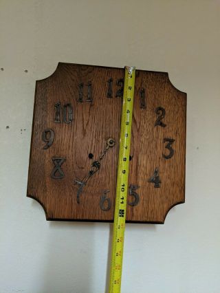 Vintage Antique Arts & Crafts Mission Oak Wall Clock 3