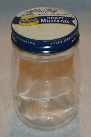 Vintage Kraft Mustard Jar Without Label Anchor Hocking