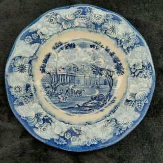 Vintage Staffordshire Liberty Blue China 6 Inch Saucer Plate Monticello Pattern