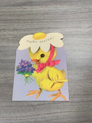 Vintage Greeting Card Easter Rust Craft Chuck Flower Hat