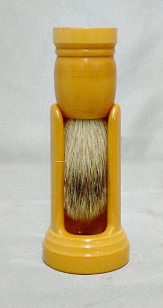 Vintage Baton Bakelite Pure Badger Shaving Brush With Stand